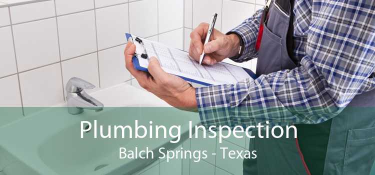 Plumbing Inspection Balch Springs - Texas